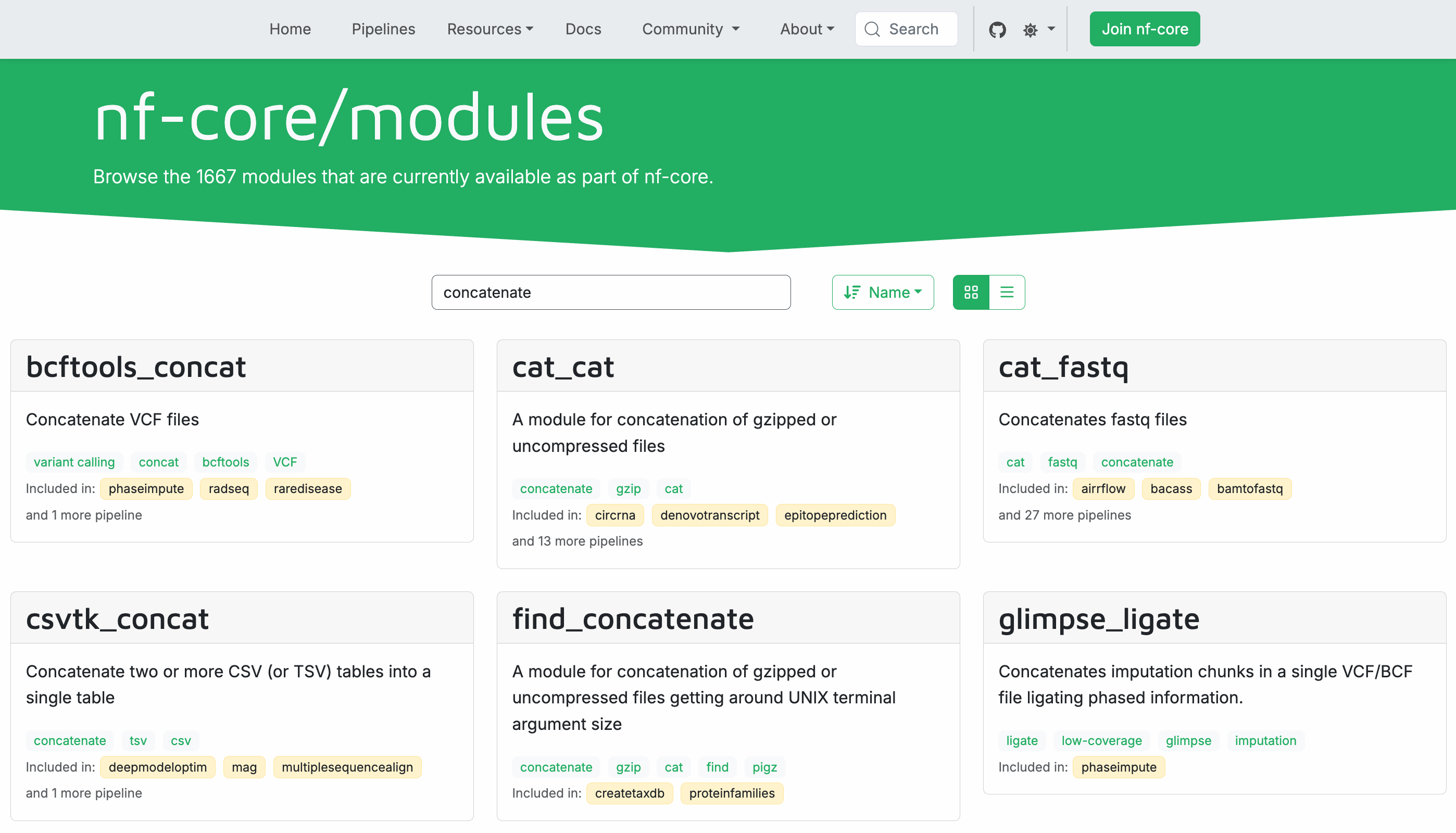 Modul-Suchergebnisse