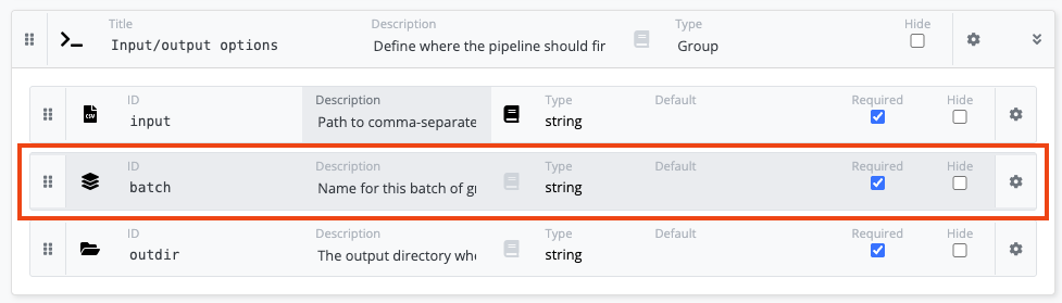 Hinzufügen des batch Parameters