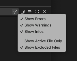Sorunlar panelini filtrele